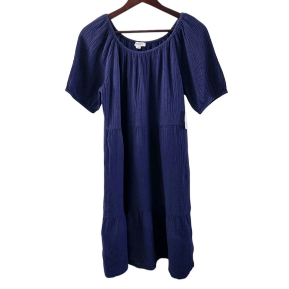 beachlunchlounge Dresses & Skirts - Beach Lunch Lounge Blue Babydoll Dress Crinkled Womens Size XS NEW NWT